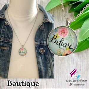 Boutique NEW - believe cabochon inspirational necklace
